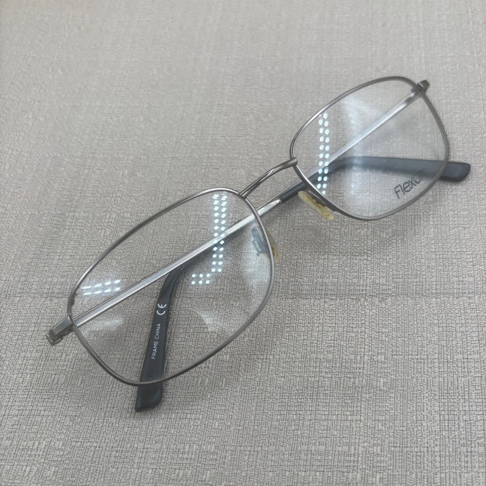 Flexon Eyeglasses Theodore 600 Mens 56-18-145 Gunmetal Excellent Minimalist
